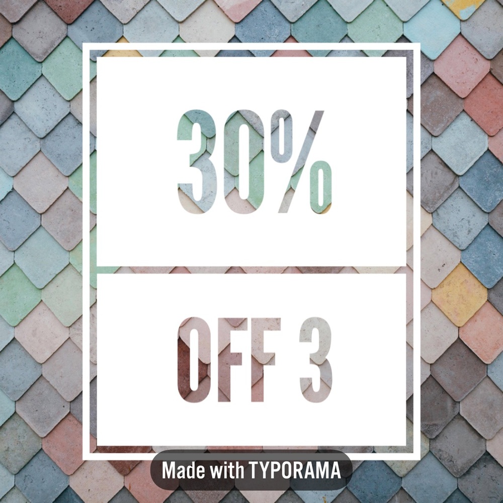 30% off 3 or more items!